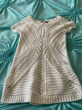 Dex White Knit Openwork Top